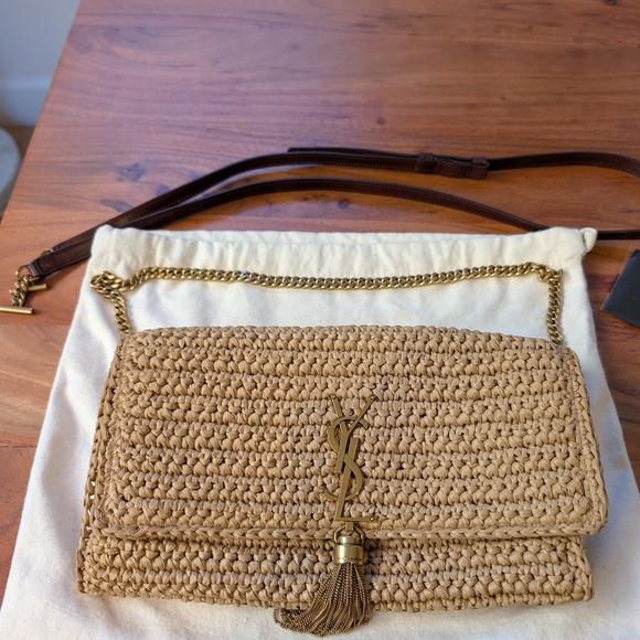 Yves Saint Laurent Tan Woven Clutch Bag - Picture 13 of 13